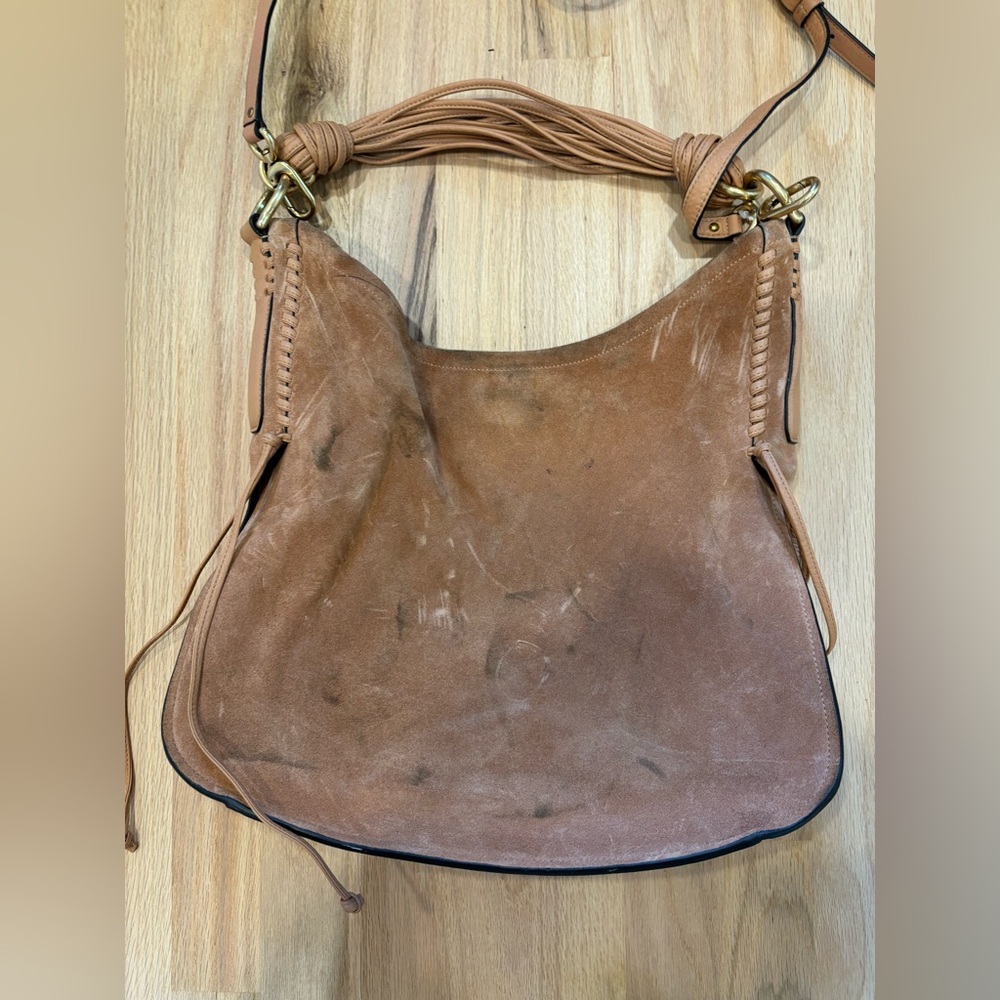 Stuart Weitzman brown suede leather shoulder or crossbody bag - Picture 13 of 13